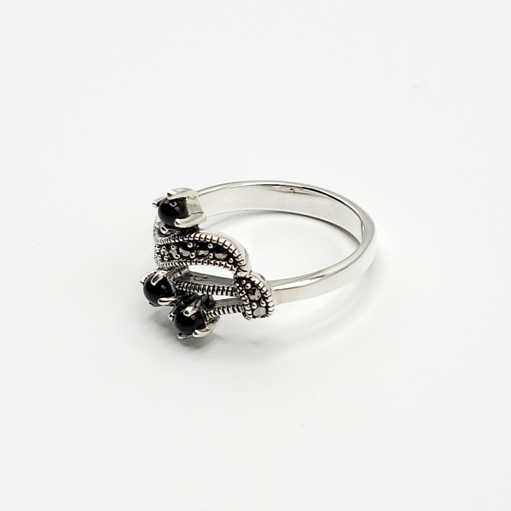 Black Onyx Marcasite Ring